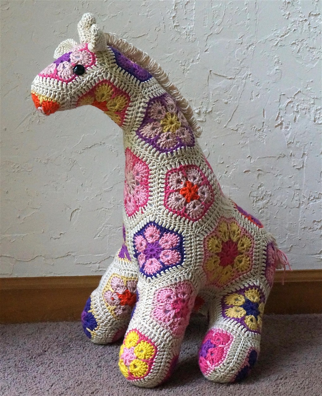 jedi crocheted giraffe, african flower design, heidi bears design, crochet, yarn, handmade, craft, colorful, crochet, crochet, crochet, crochet, crochet